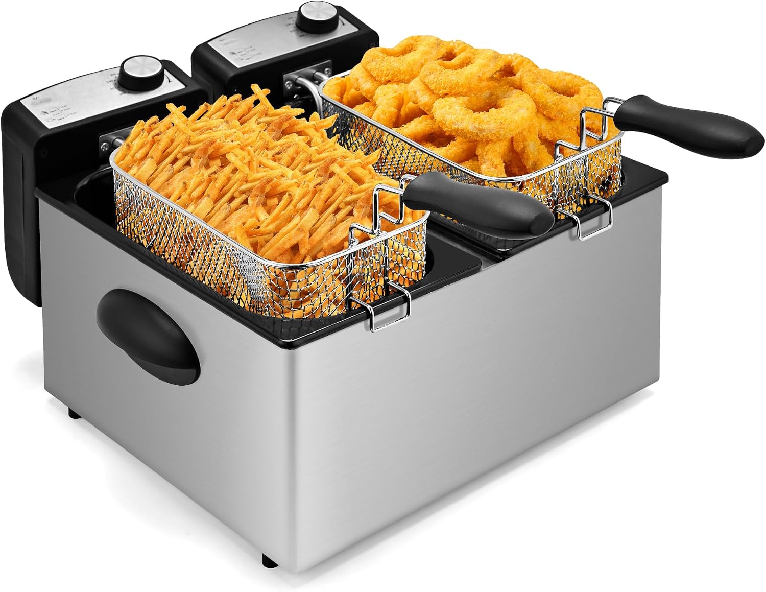 Deep Fryer Stainless - ^Deep Fryer, 2 Baskets Electric Oil