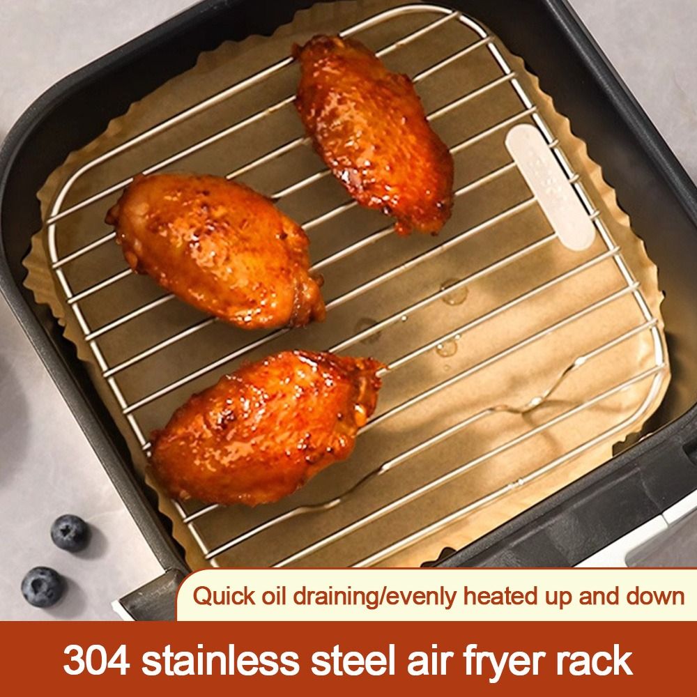 Deep Fryer Stainless - Round Square Cooking Rack With Foot