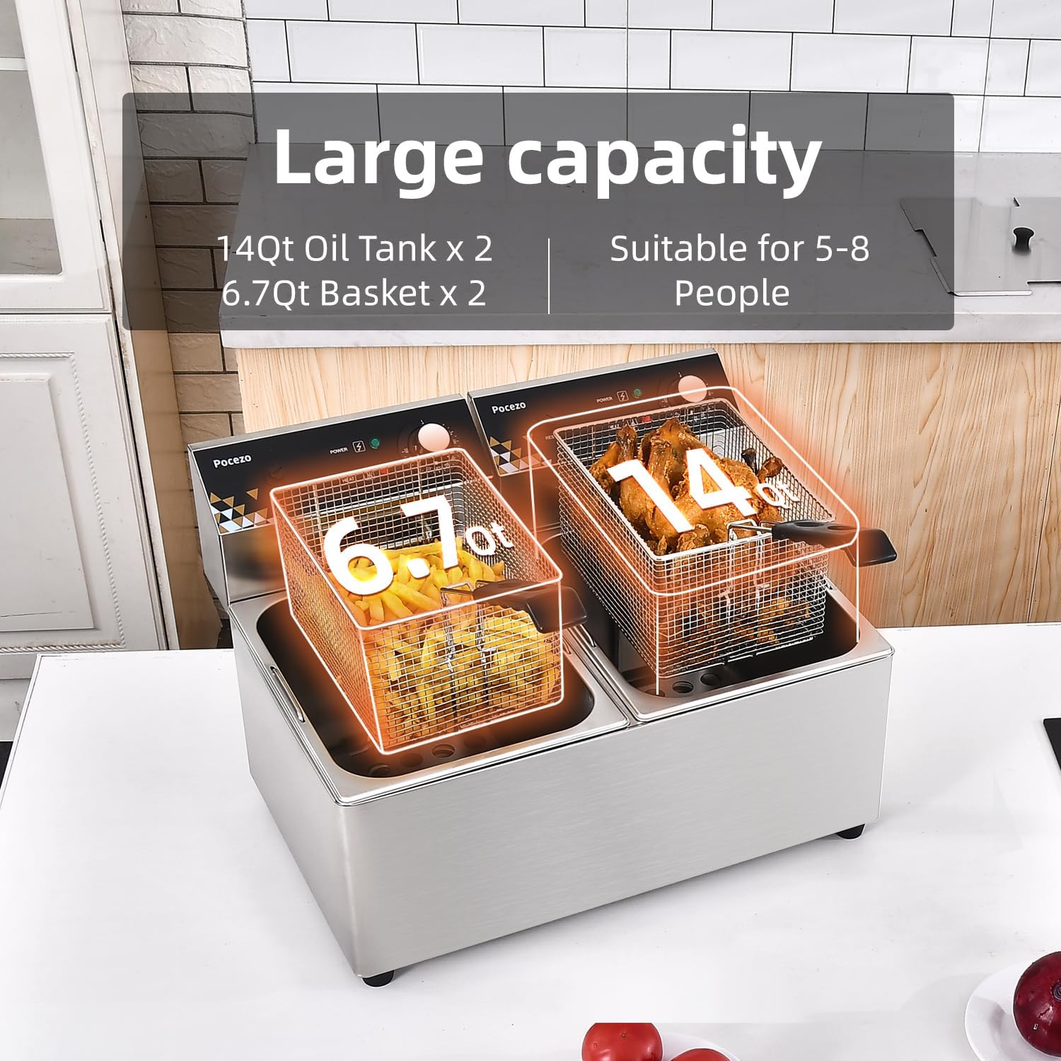^Deep Fryer with Basket, 3400w - đánh giá và giá Deep Fryer Stainless