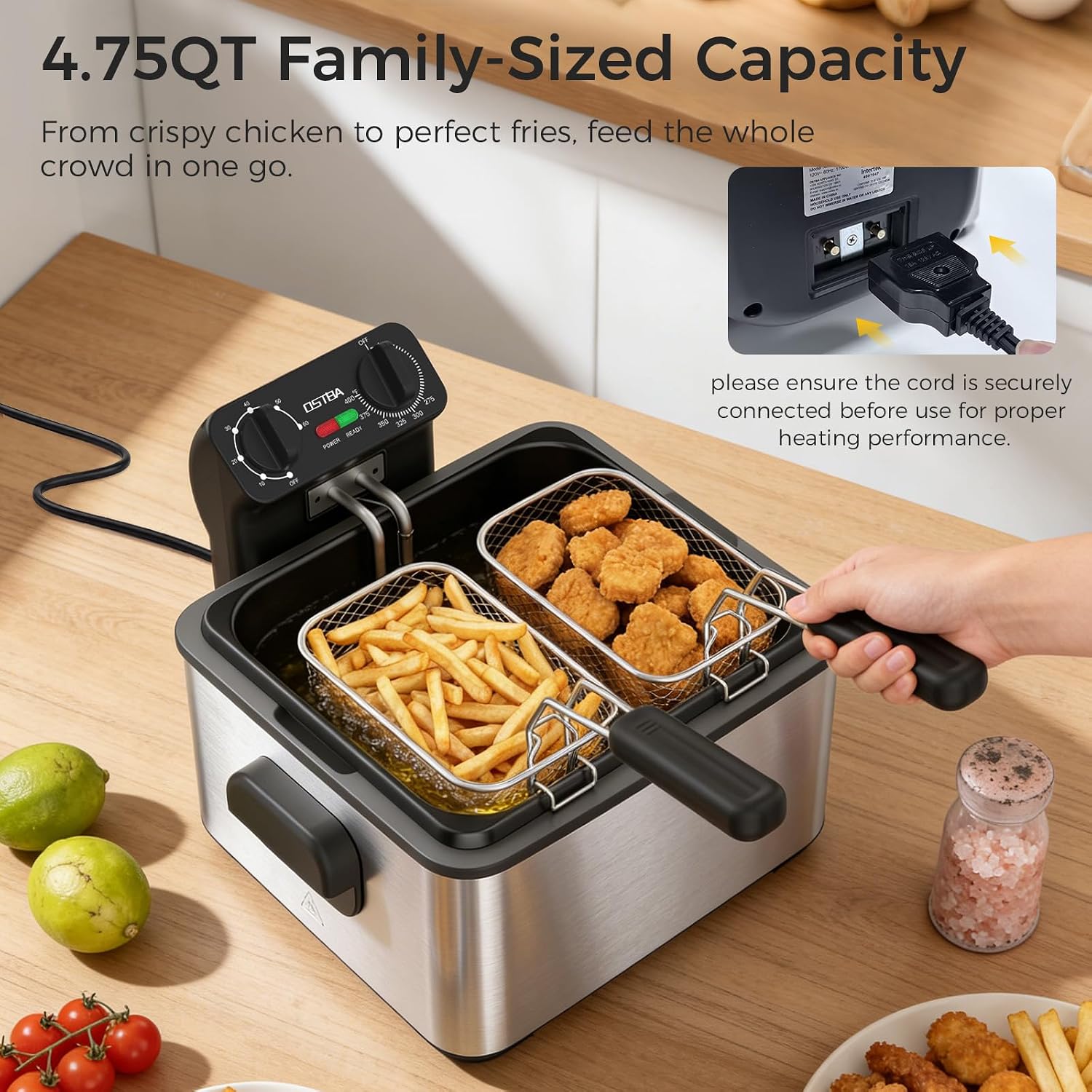 Electric Deep Fryer with 3 Bas - đánh giá và giá Deep Fryer Stainless