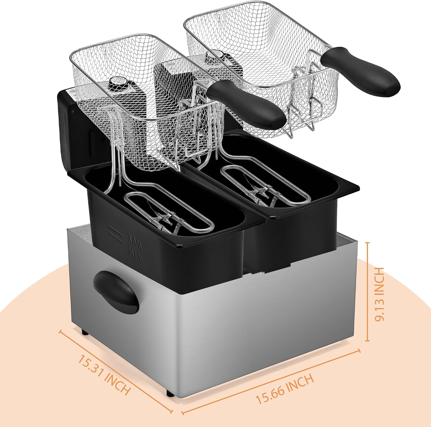 ^Deep Fryer, 2 Baskets Electri - đánh giá và giá Deep Fryer Stainless