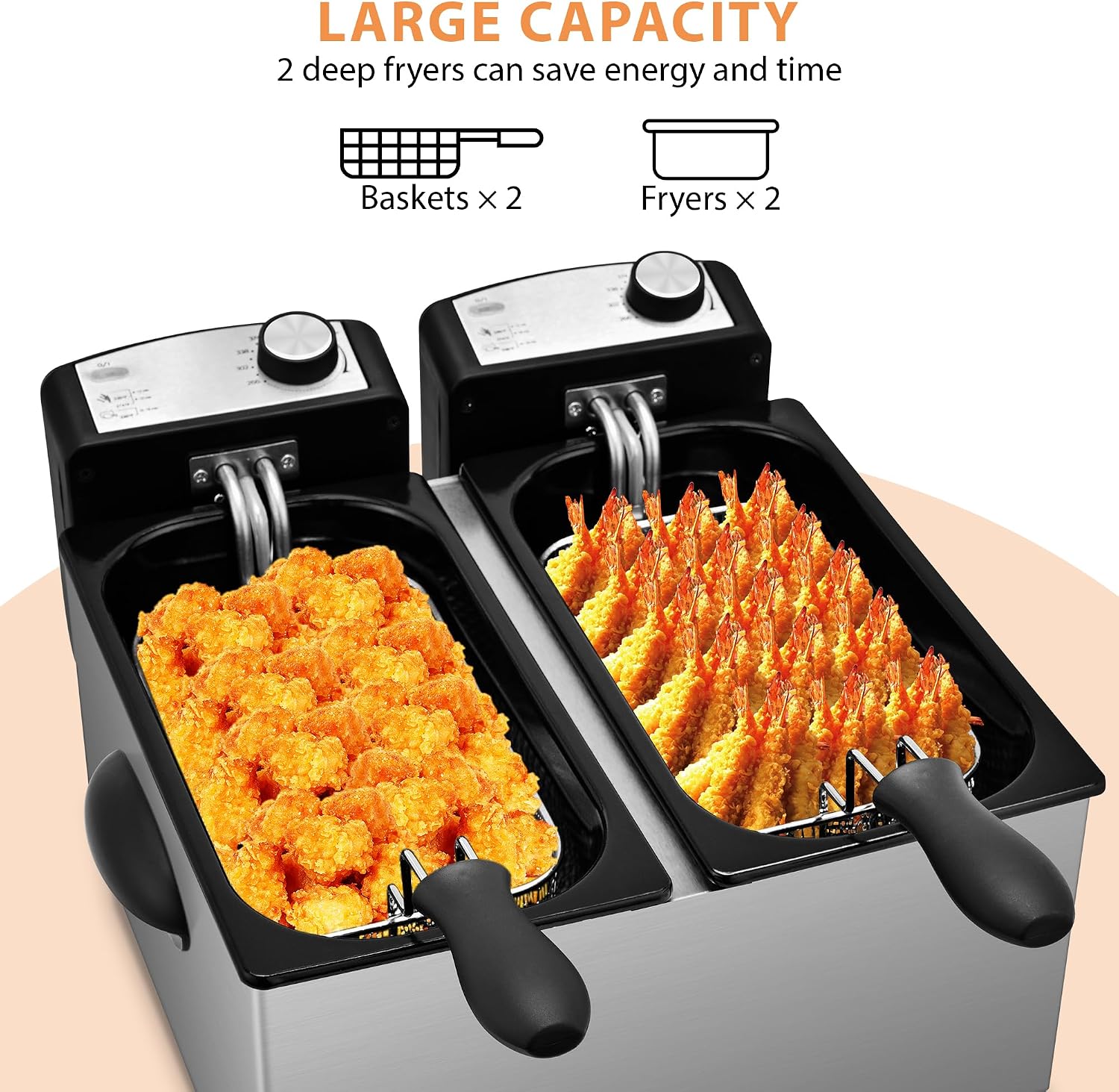 ^Deep Fryer, 2 Baskets Electri - đánh giá và giá Deep Fryer Stainless