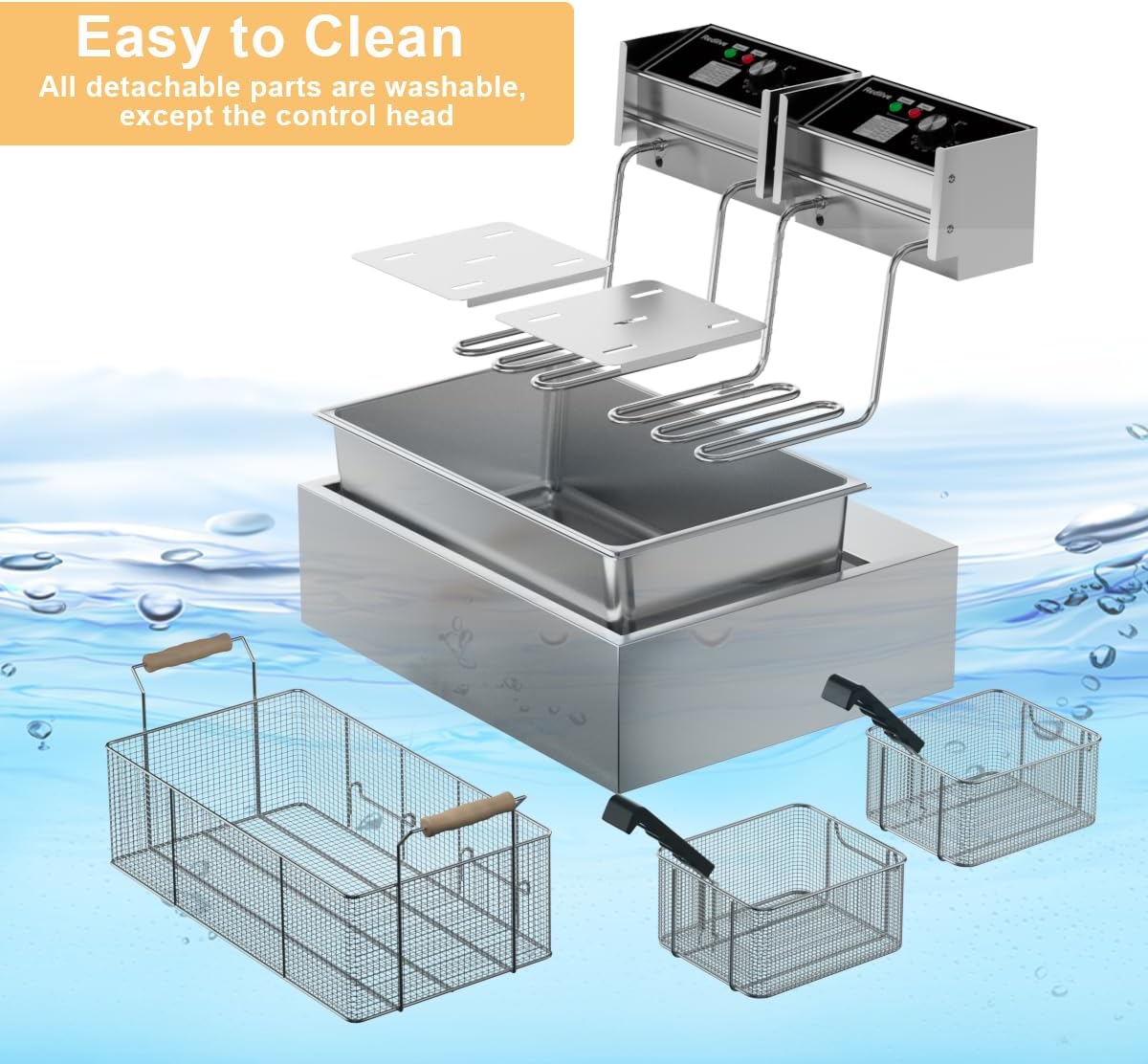 ^Commercial 22.6L/24QT Stainle - đánh giá và giá Deep Fryer Stainless
